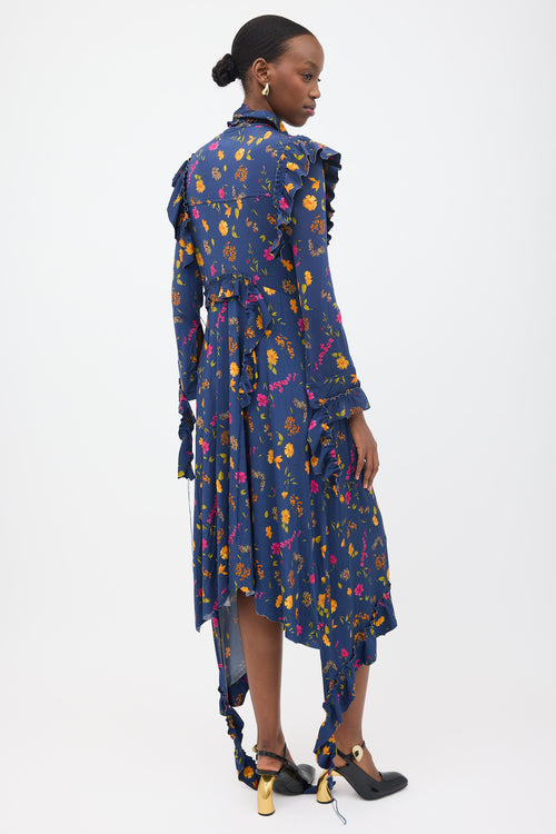 Vetements FW 2016 Jersey Floral Ruffle Dress