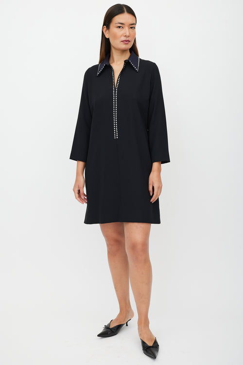 Victoria Beckham Black & Navy Jewel Dress
