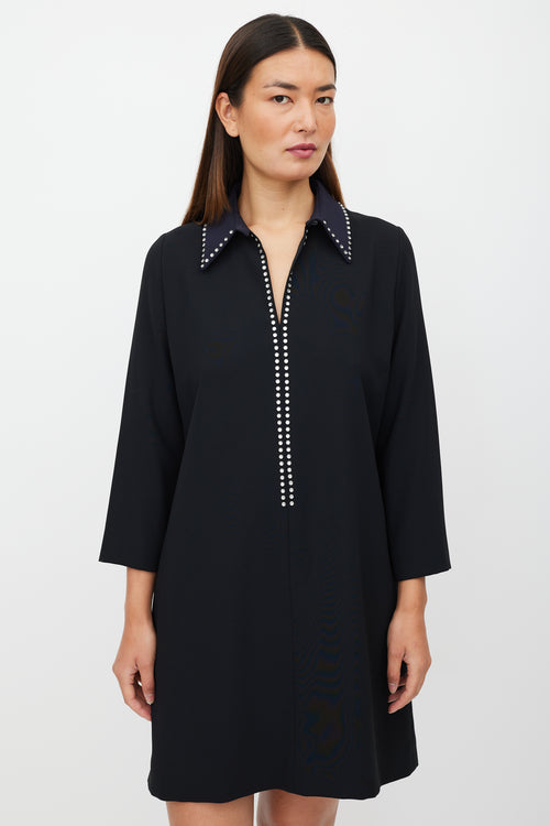 Victoria Beckham Black & Navy Jewel Dress
