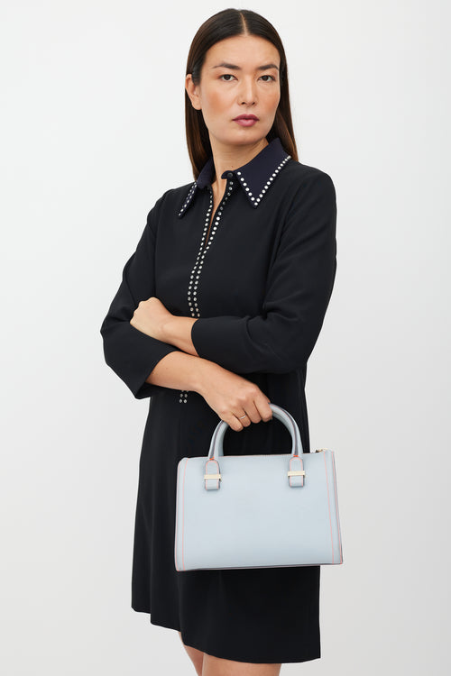 Victoria Beckham Blue & Orange Leather Tote