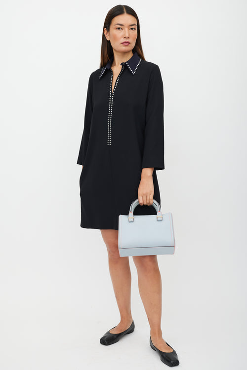 Victoria Beckham Blue & Orange Leather Tote