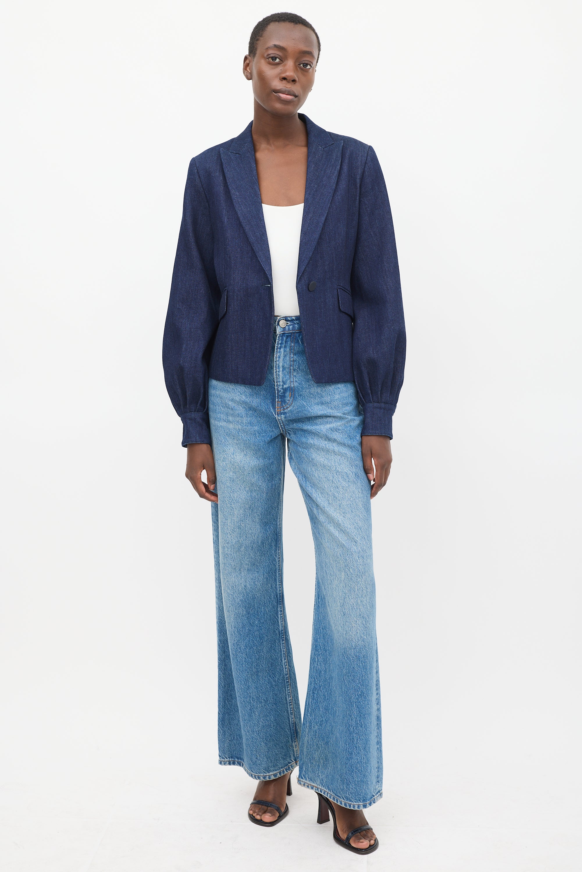 Sportmax Dark Wash Denim Blazer