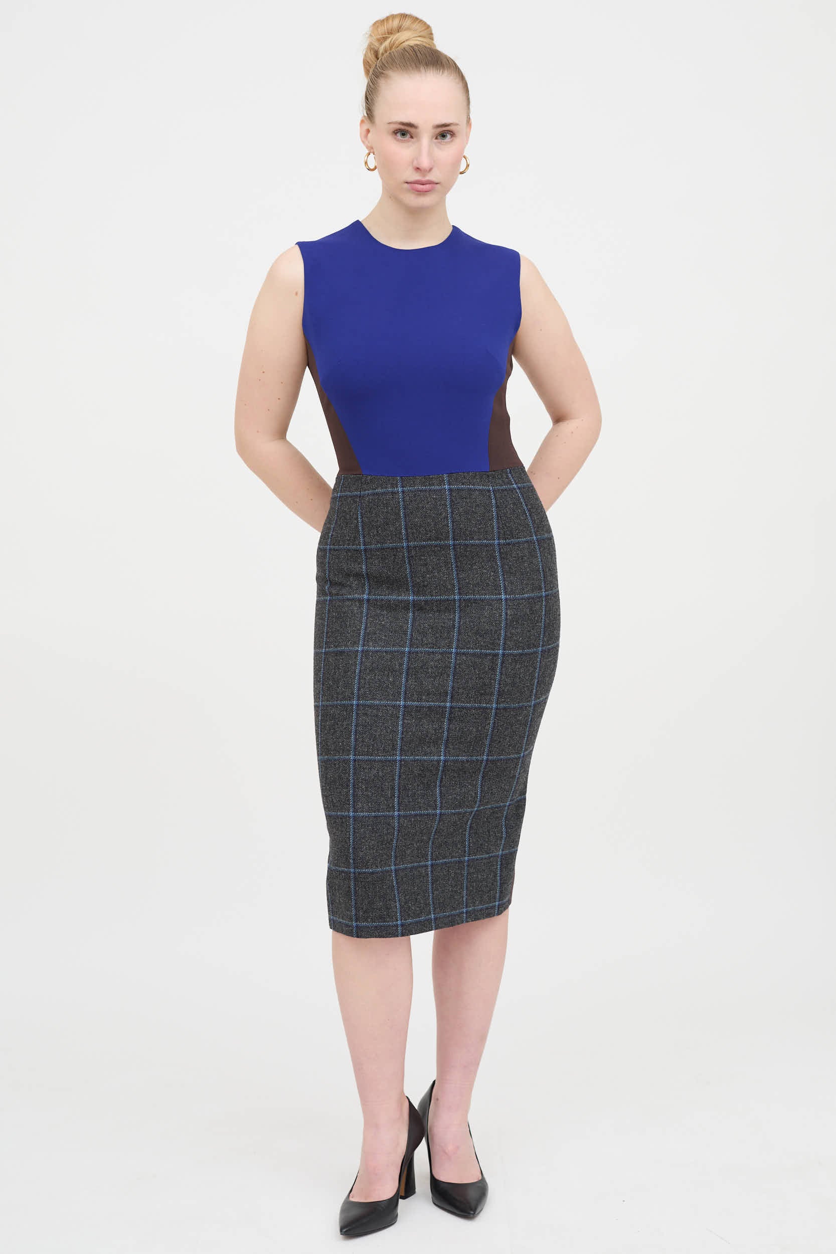 Plaid Panel Dress