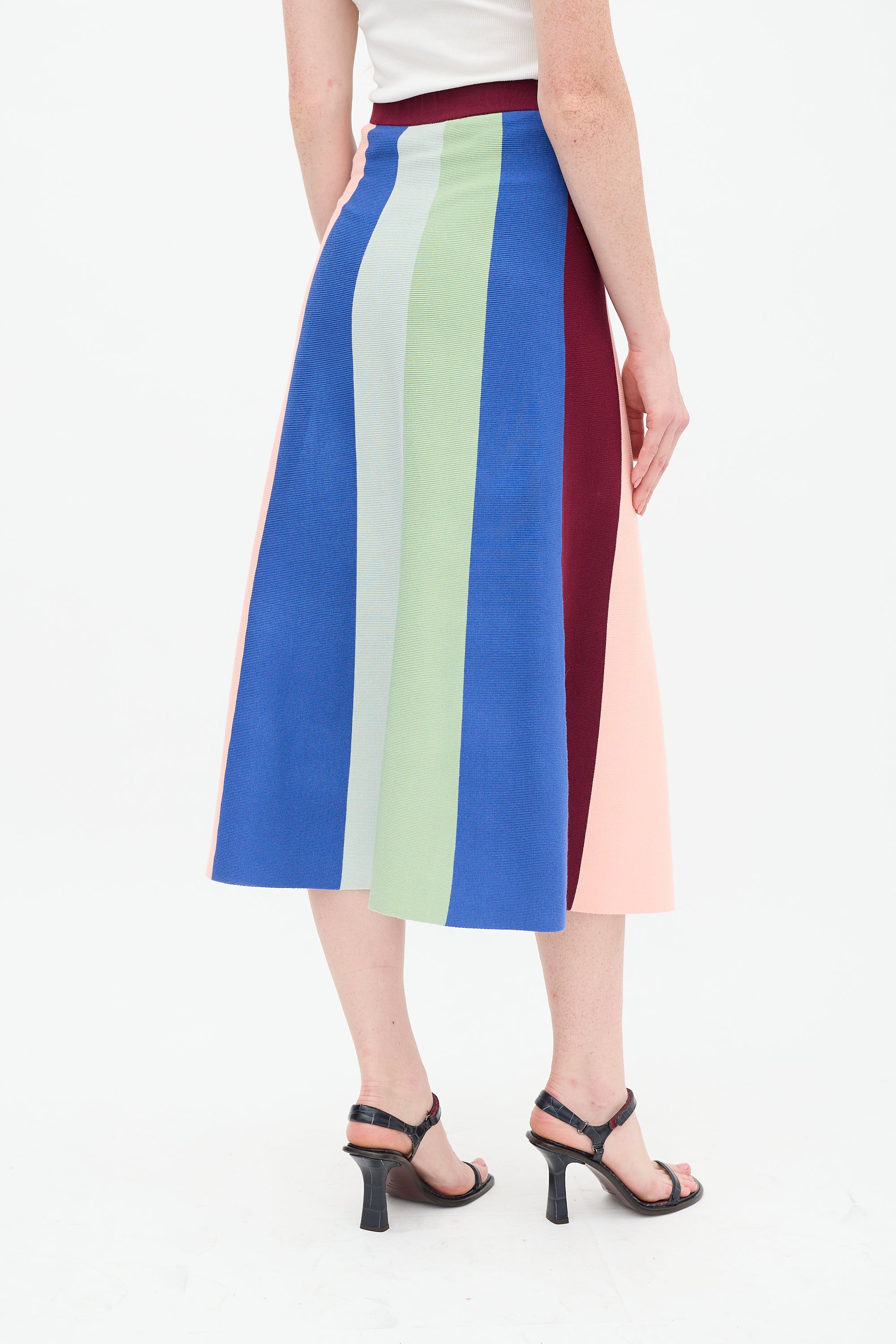 Victoria Beckham Multicolour Striped Sweater & Skirt Set