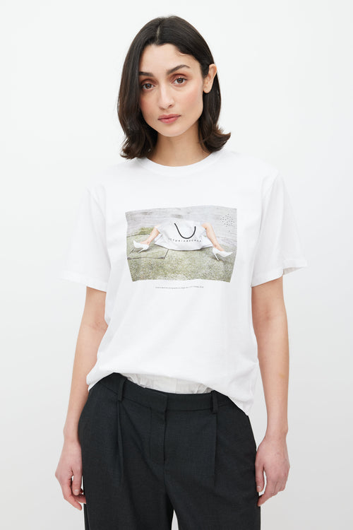 Victoria Beckham White & Multicolour Shopping Bag Logo T-Shirt