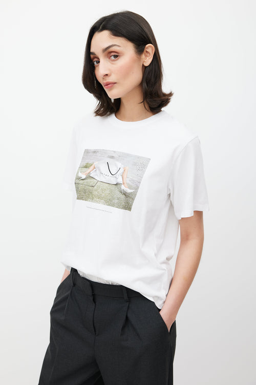 Victoria Beckham White & Multicolour Shopping Bag Logo T-Shirt