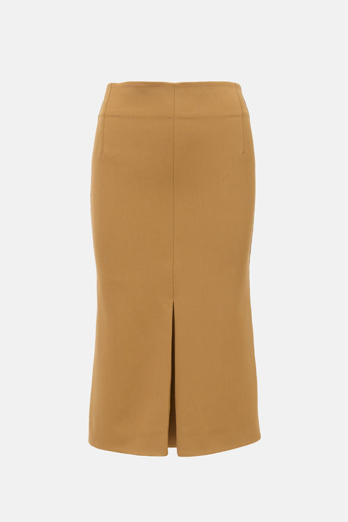 Victoria Beckham Wool Centre Vent Skirt