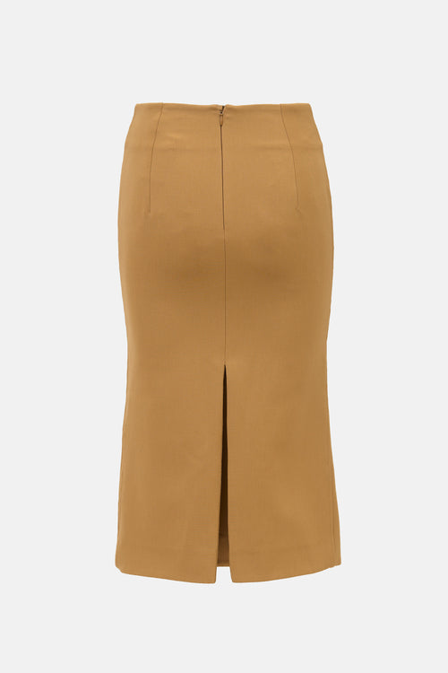 Victoria Beckham Wool Centre Vent Skirt