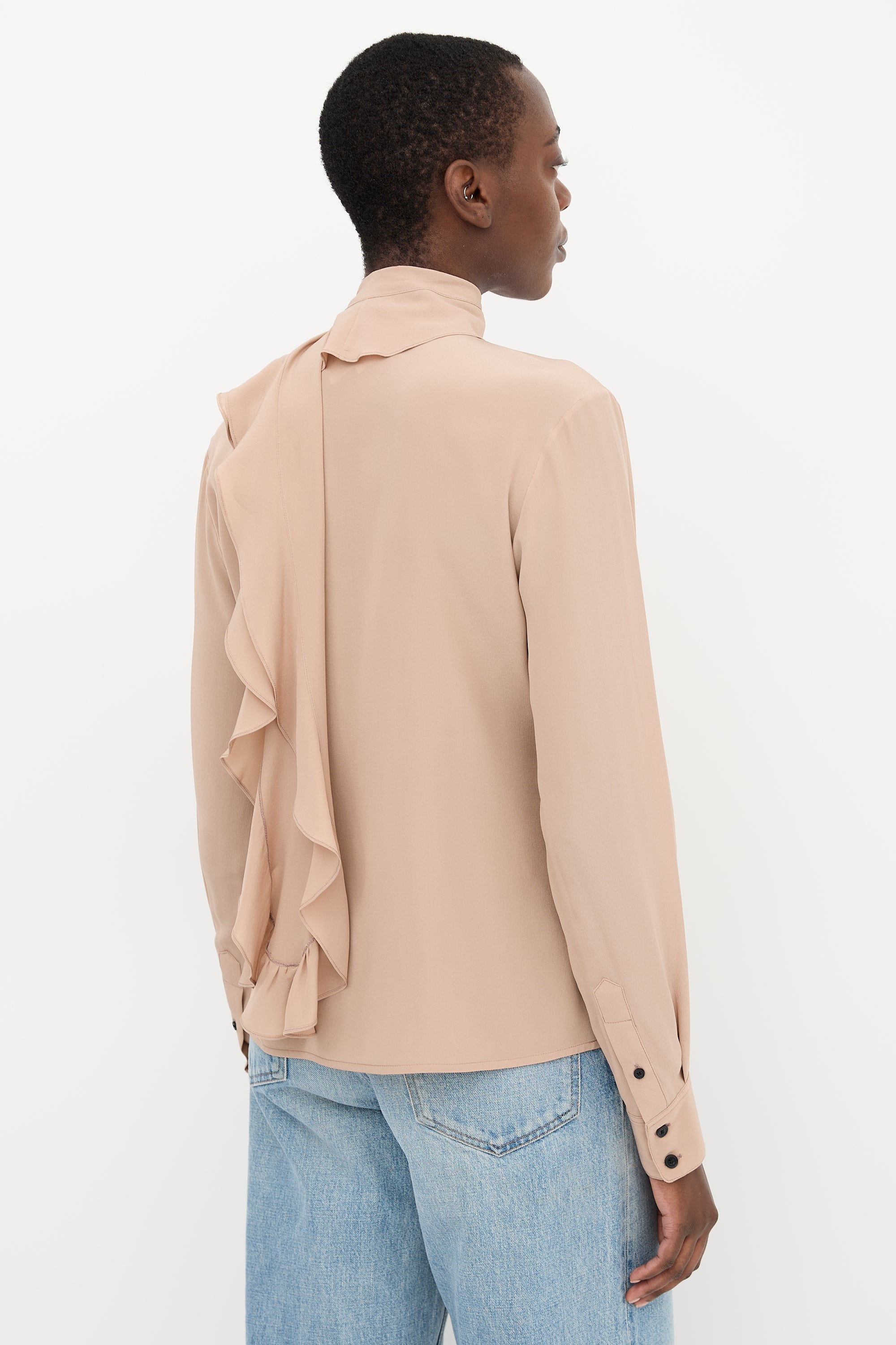 Victoria Beckham Silk Frill Panel Blouse