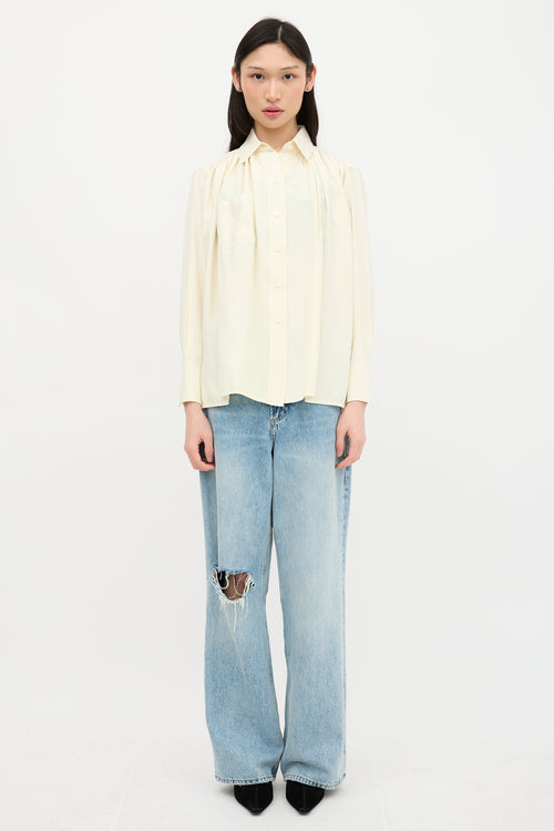 Victoria Beckham Silk Gathered Blouse