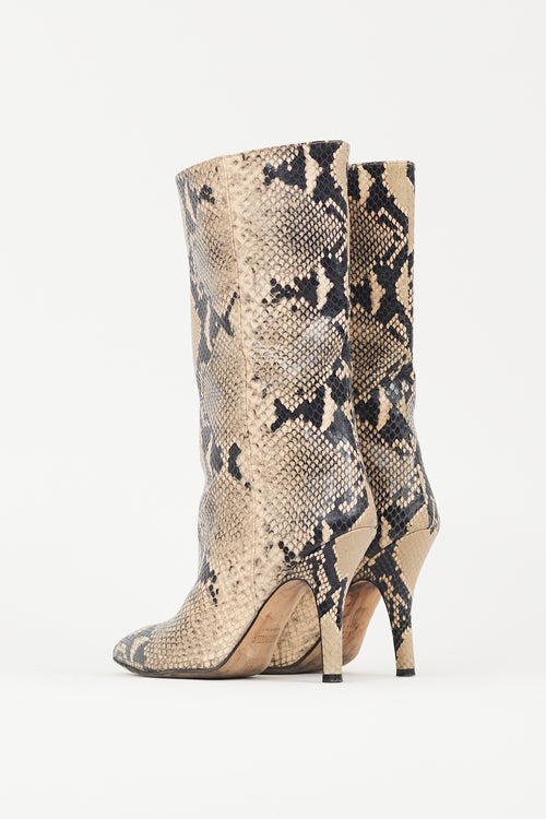 Paris Texas Brown & Black Embossed Leather Boot