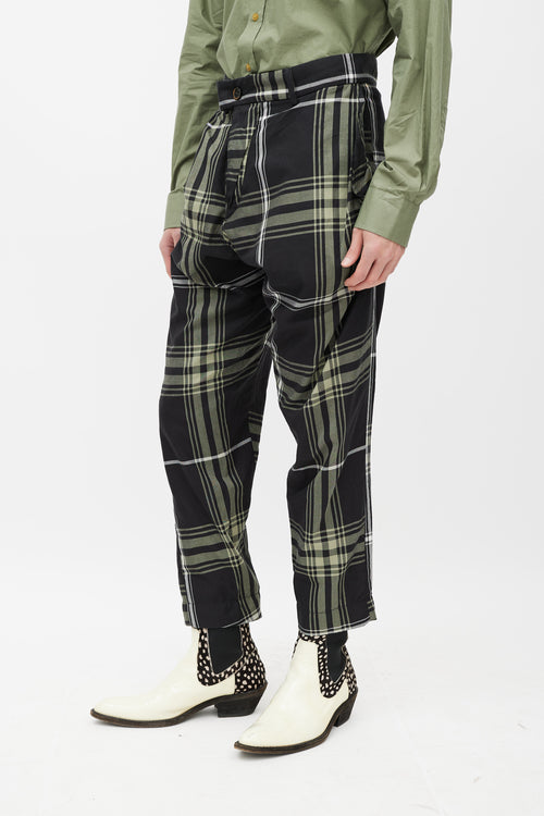 Vivenne Westwood Black & Green Plaid Pant