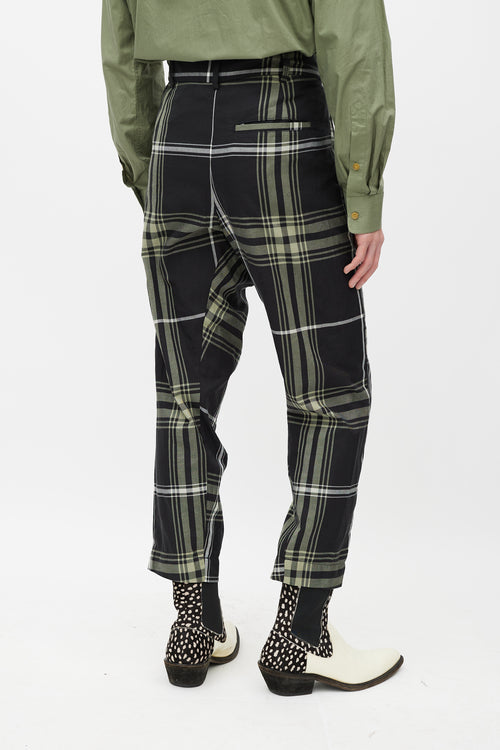 Vivenne Westwood Black & Green Plaid Pant