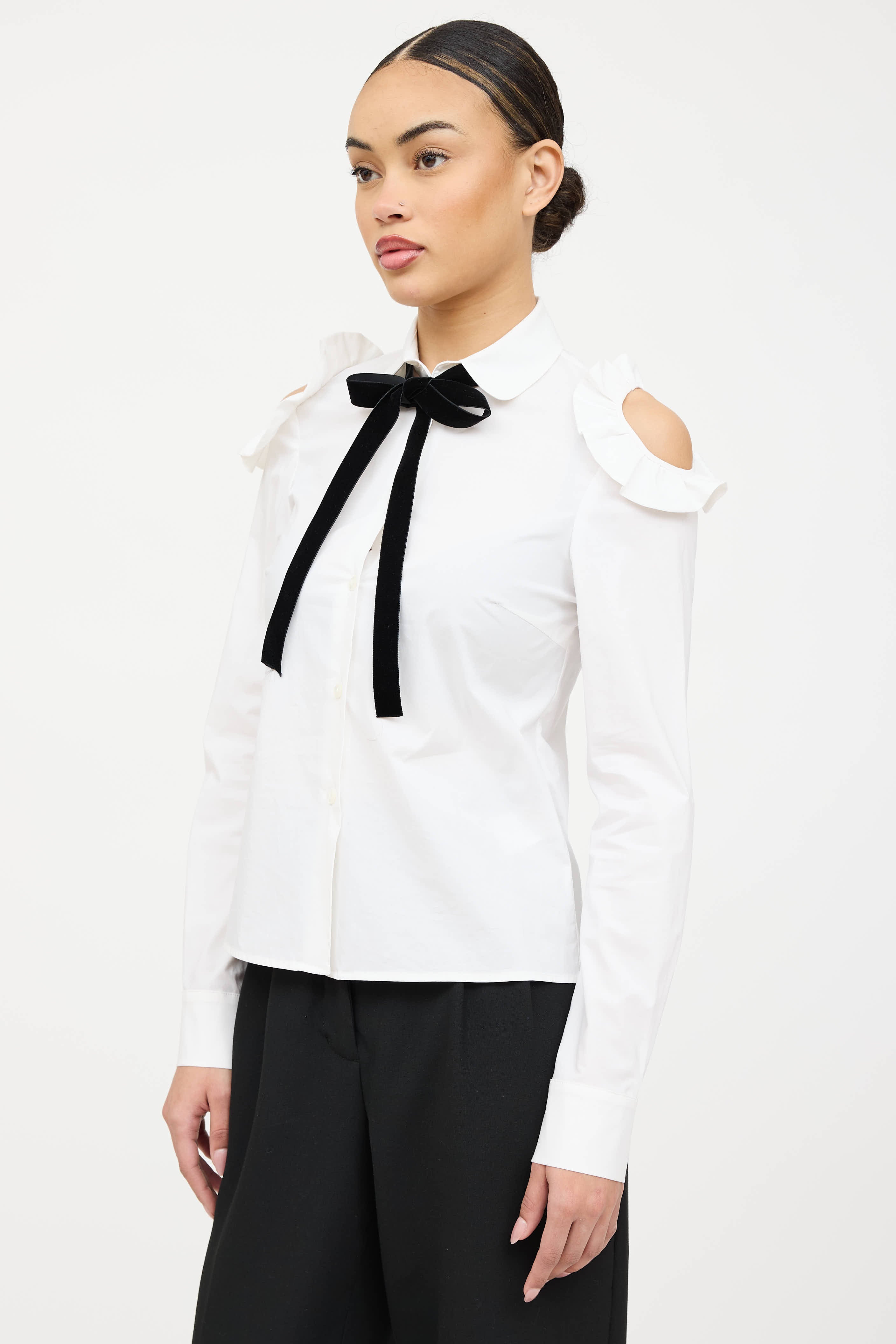 Vivetta Cut Out Ruffled Shirt