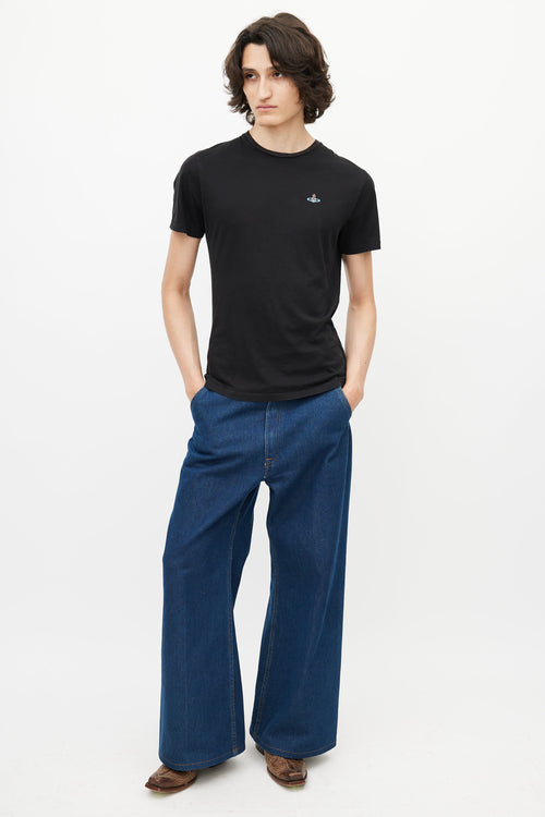 Vivienne Westwood Black & Multicolour Embroidered Logo T-Shirt