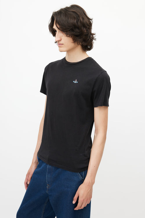 Vivienne Westwood Black & Multicolour Embroidered Logo T-Shirt