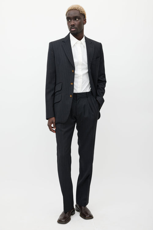 Vivienne Westwood Grey & Blue Wool Two Piece Suit