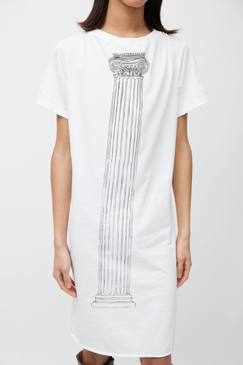 Vivienne Westwood White & Black Column T-Shirt Dress