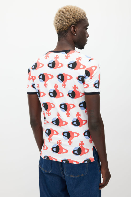 Vivienne Westwood White & Mulitcolour Orb Logo T-Shirt