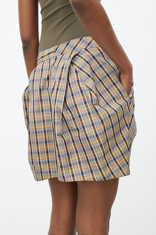 Vivienne Westwood Anglomania Green & Multi Plaid Bubble Skirt