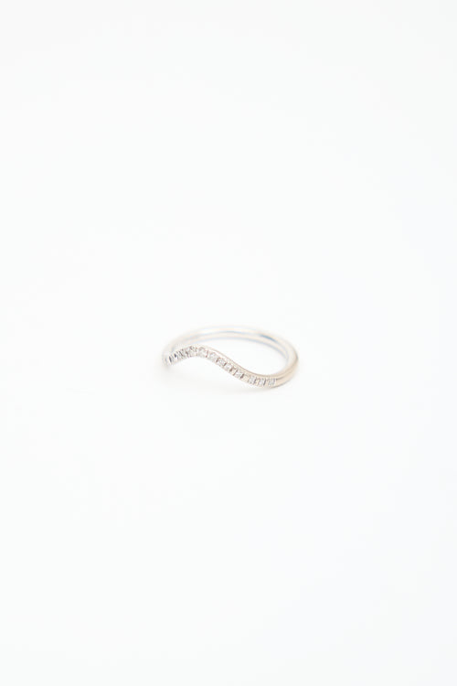 WWAKE 14K White Gold Plated Palladium Graduated Peak Ring
