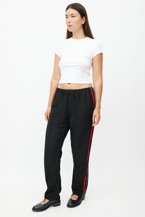 Wales Bonner Black & Multicolour Knit Linen Trouser