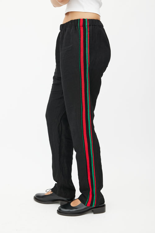 Wales Bonner Black & Multicolour Knit Linen Trouser