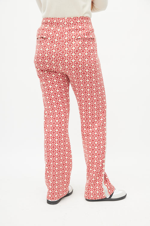 Wales Bonner Red & Cream Pattern Track Pant