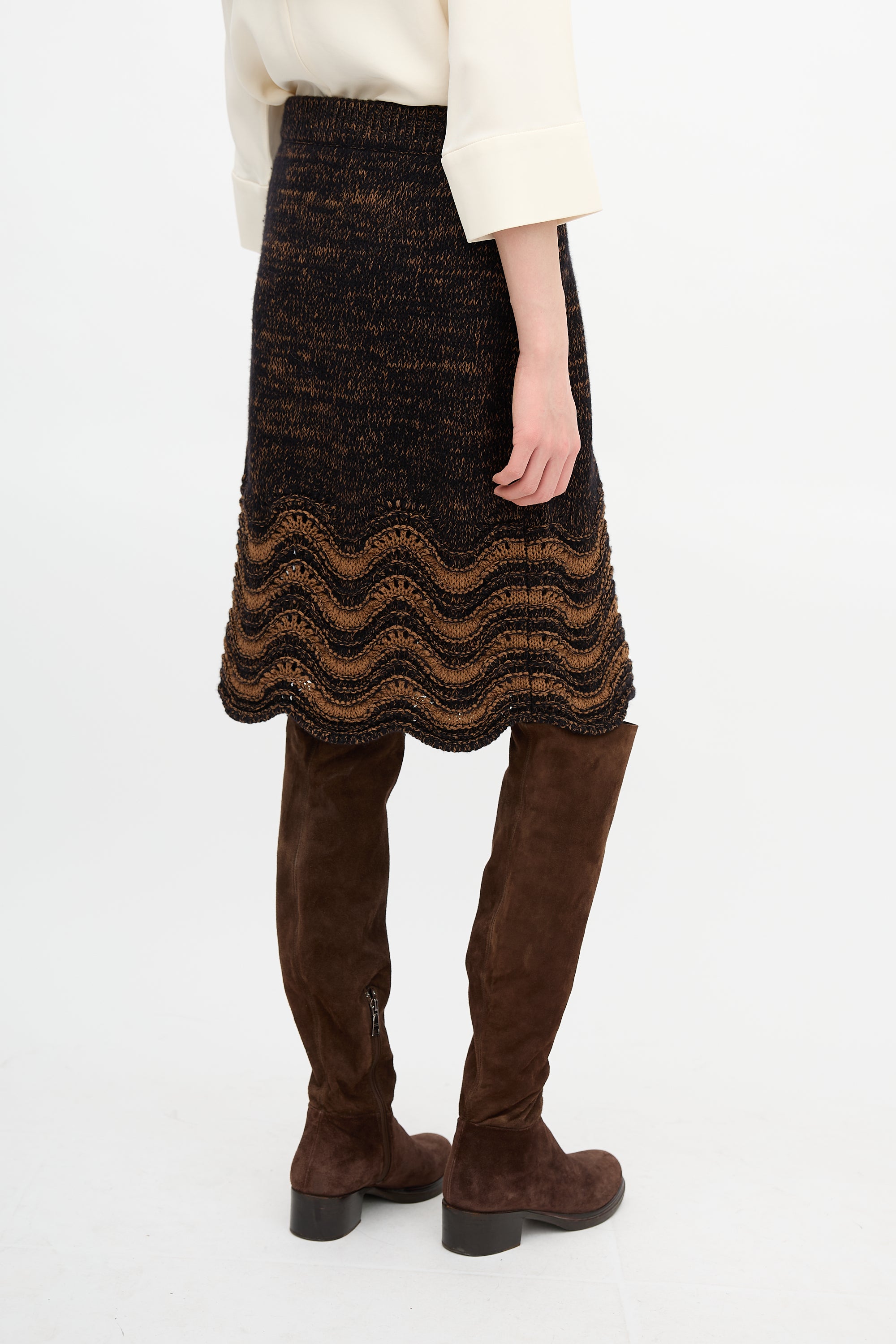 Wales Bonner Wool Knit Chord Skirt