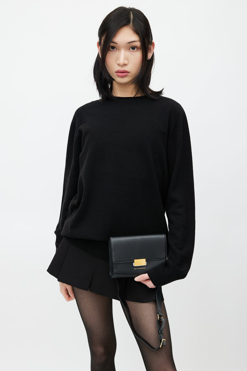 Want Les Essentiels Black & Gold Leather Bag