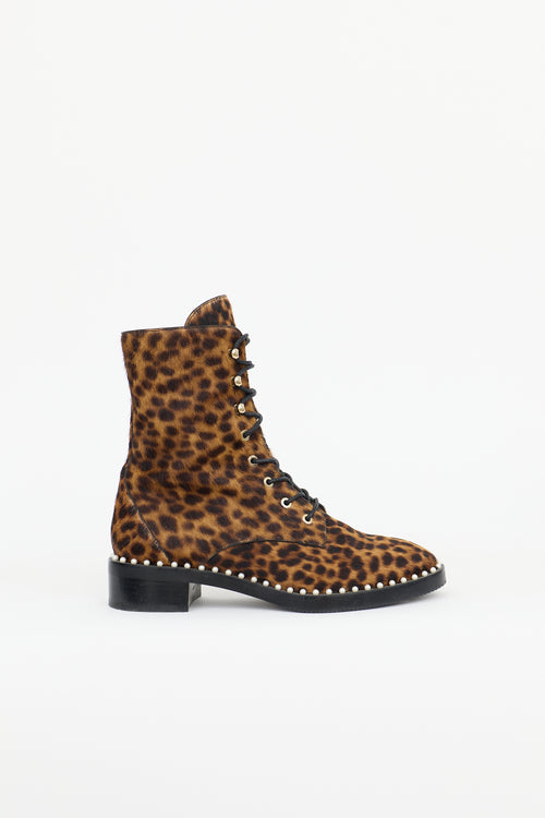 Stuart Weitzman Printed Hair Allie Combat Boot