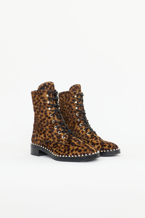 Stuart Weitzman Printed Hair Allie Combat Boot