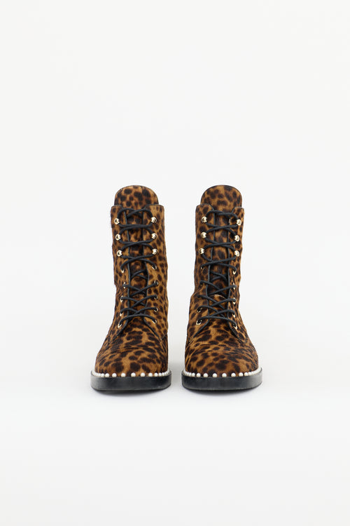 Stuart Weitzman Printed Hair Allie Combat Boot