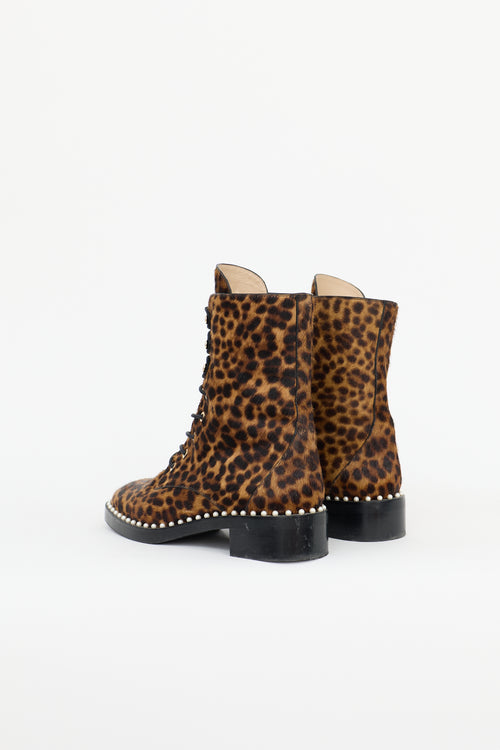 Stuart Weitzman Printed Hair Allie Combat Boot