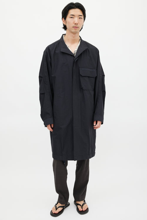 Wooyoungmi Black Cotton & Nylon Trench Coat