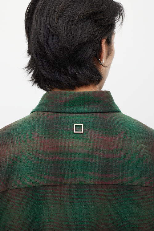 Wooyoungmi Green & Brown Wool Layered Plaid Shirt