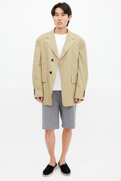 Wooyoungmi Yellow & Black Plaid Blazer