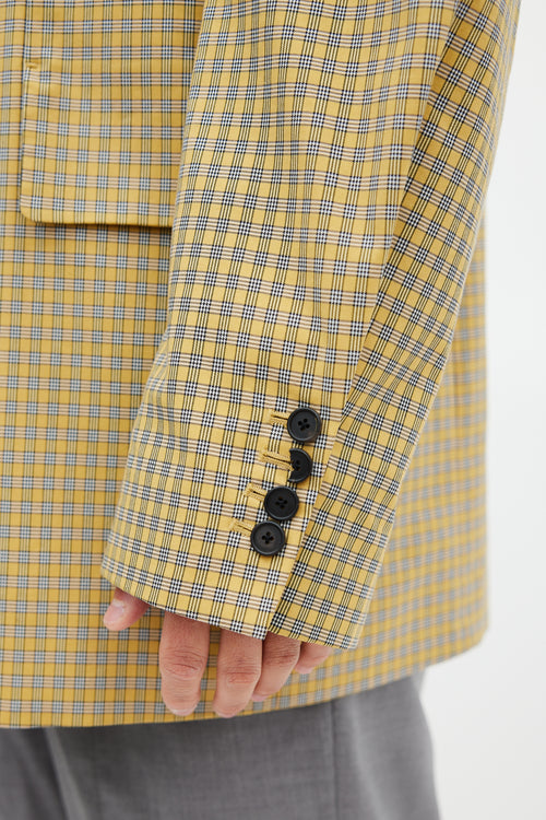Wooyoungmi Yellow & Black Plaid Blazer