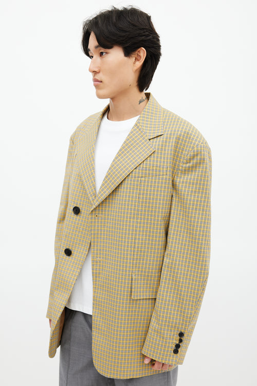 Wooyoungmi Yellow & Black Plaid Blazer