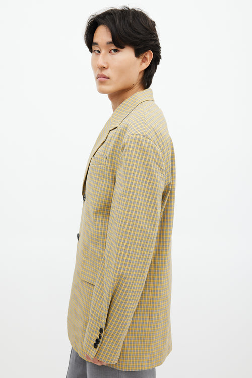Wooyoungmi Yellow & Black Plaid Blazer