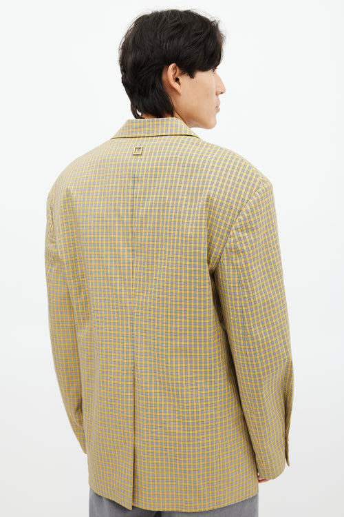 Wooyoungmi Yellow & Black Plaid Blazer