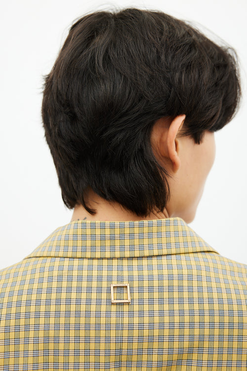Wooyoungmi Yellow & Black Plaid Blazer