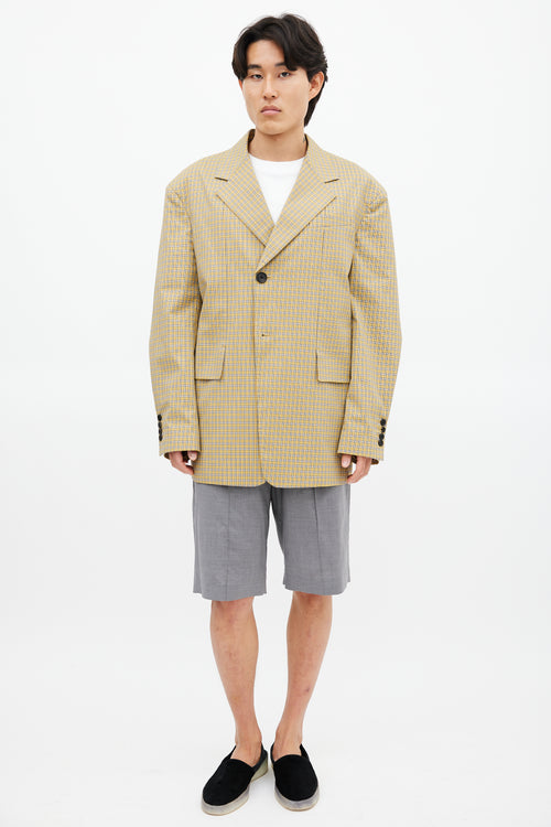 Wooyoungmi Yellow & Black Plaid Blazer