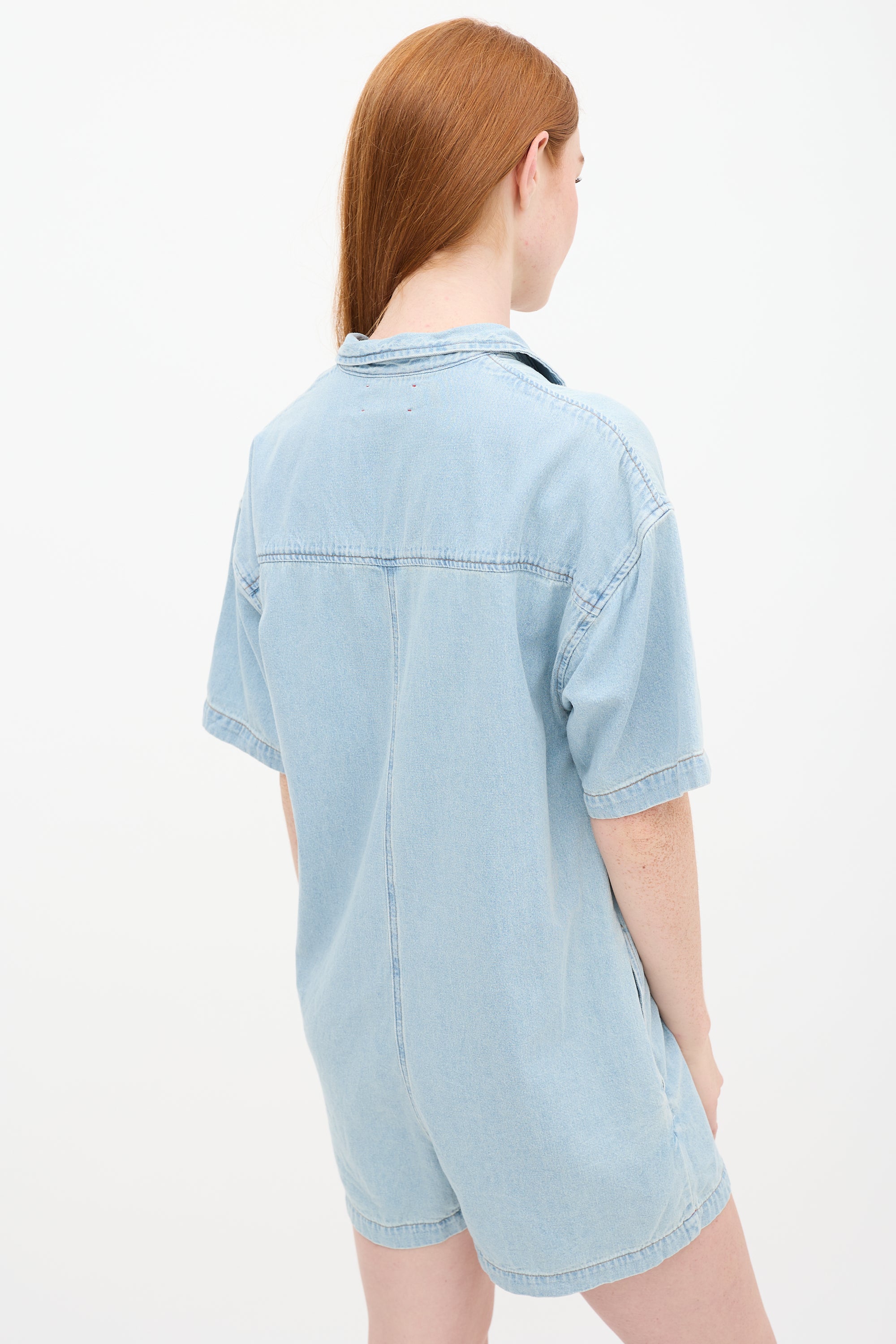 Xirena Light Wash Denim Andie Romper