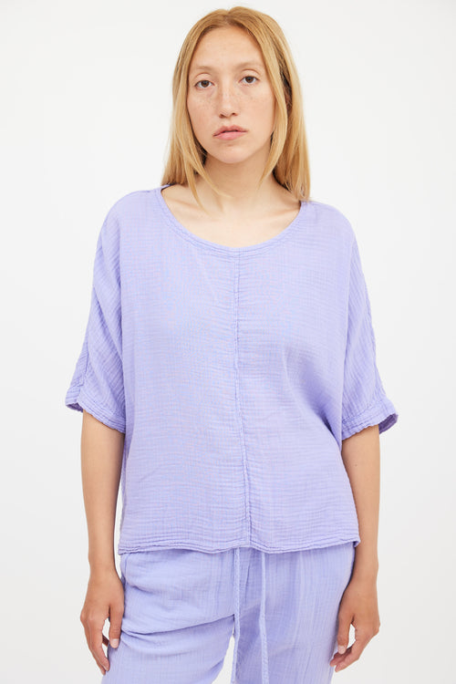 Xirena Purple Muslin Top & Pant Co-Ord Set