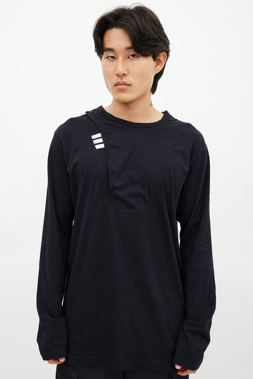 Y-3 Black & White Asymmetrical Top