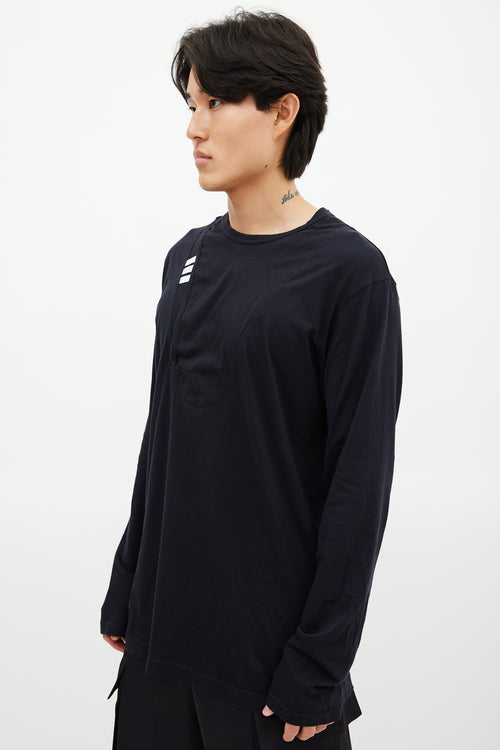 Y-3 Black & White Asymmetrical Top