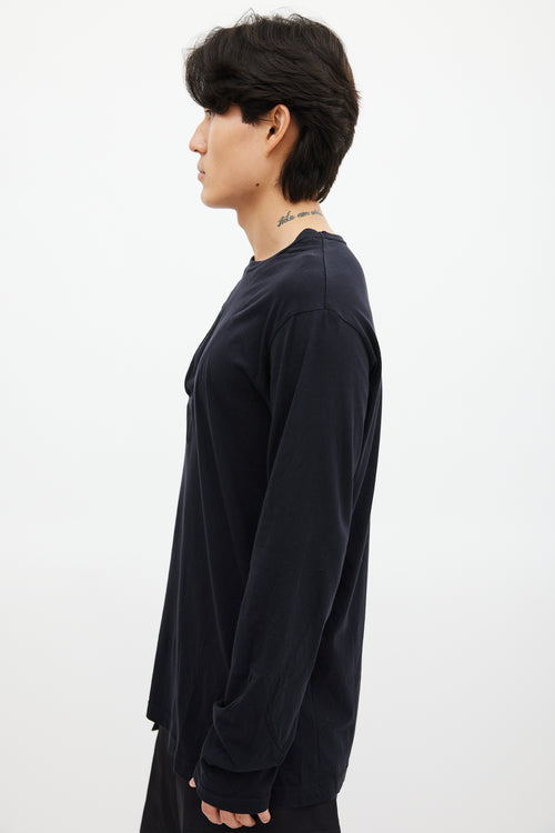 Y-3 Black & White Asymmetrical Top