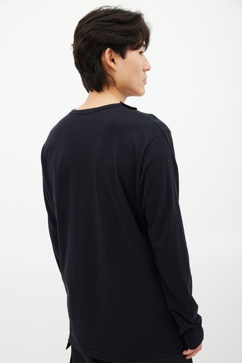 Y-3 Black & White Asymmetrical Top
