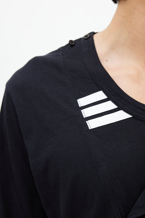 Y-3 Black & White Asymmetrical Top